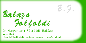 balazs folfoldi business card